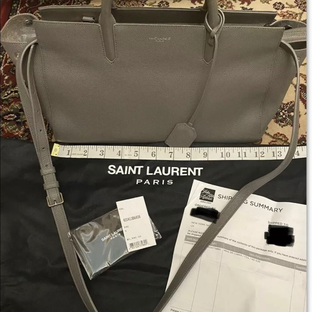SAINT LAURENT Calfskin Small Cabas Rive Gauche Bag